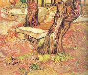 Vincent Van Gogh The Stone Bench in the Garden of Saint-Paul Hospital (nn04) oil painting picture wholesale